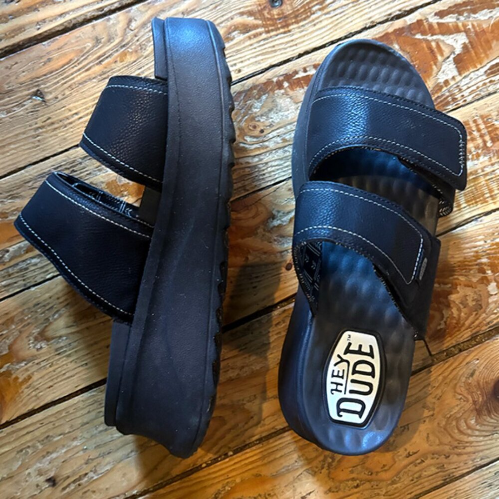 Heydude Delray Slide Classic Platform Wedge Sandals size 9